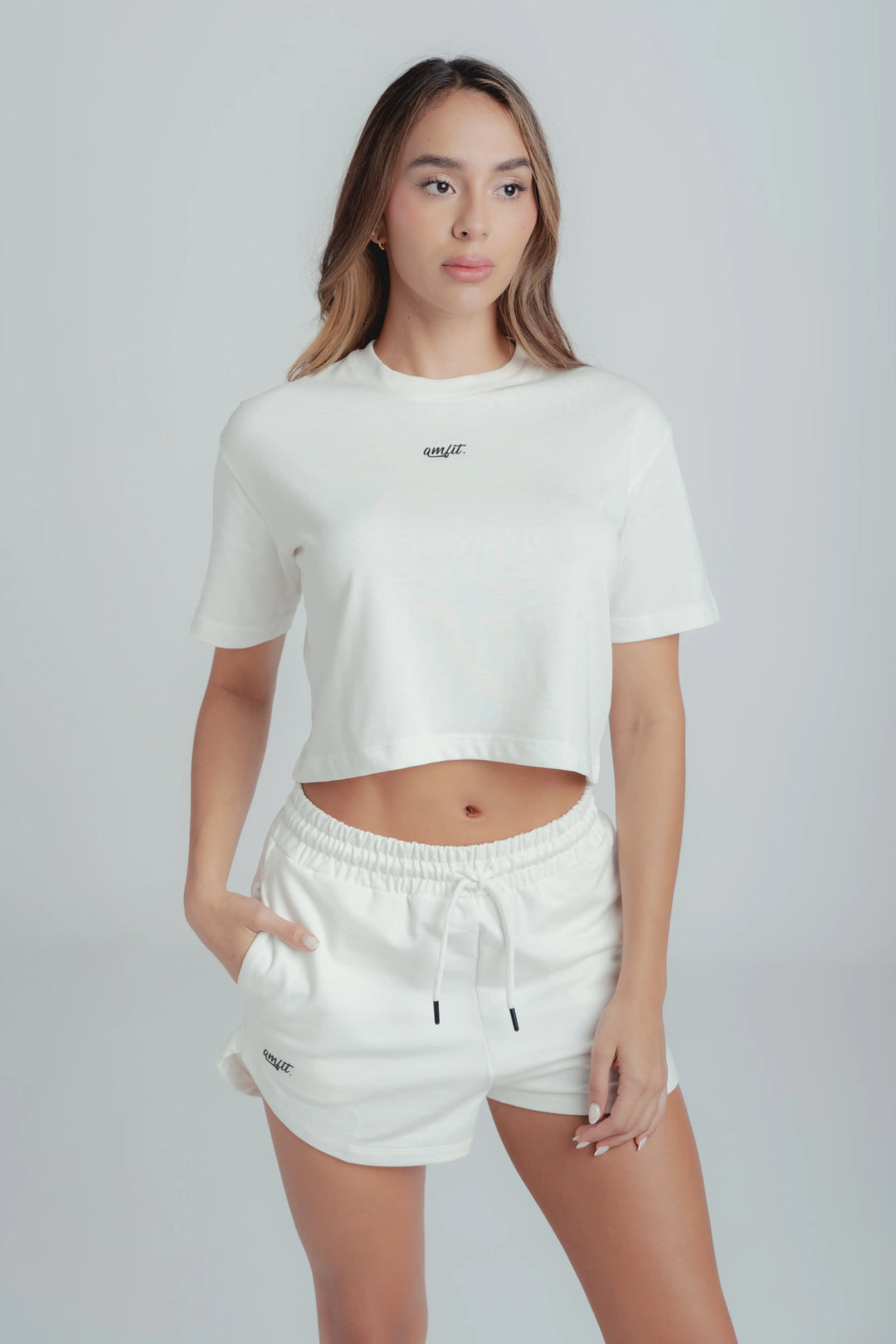 Crop top marfil